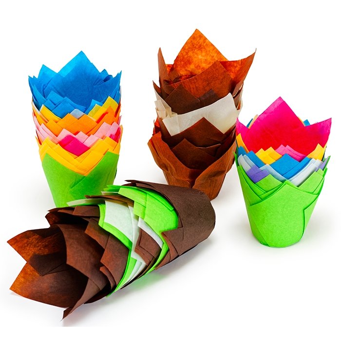 Tulipas Papel vermelhas conj. 50