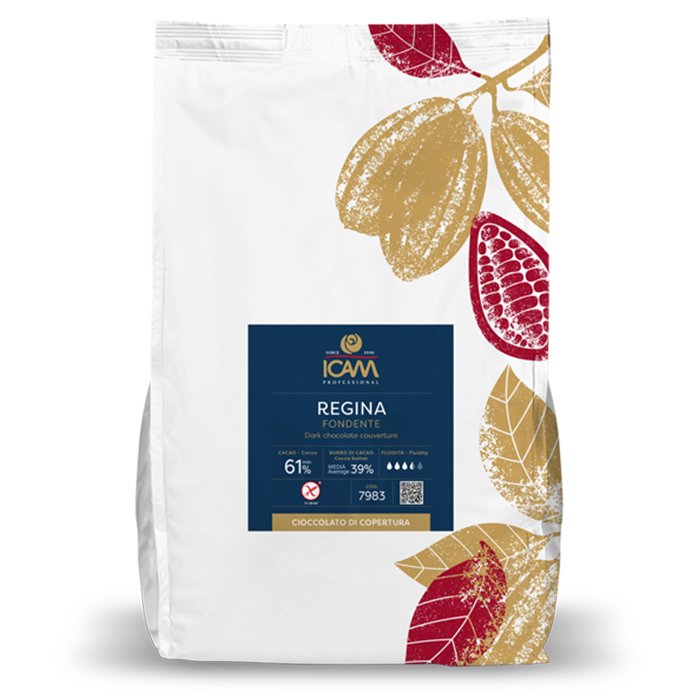 Pastilha Chocolate Negro 61% ICAM 1.5kg