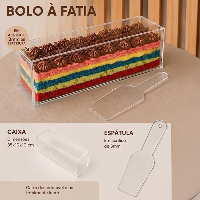 Forma/ Caixa Acrílico 35x10x10 cm e Espátula